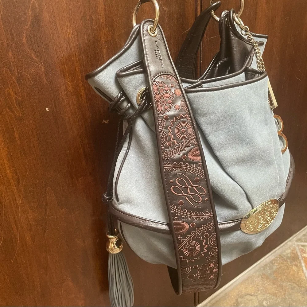 RARE LANCEL PARIS BB Brigitte Bardot bag. Suede blue. - Picture 3 of 16